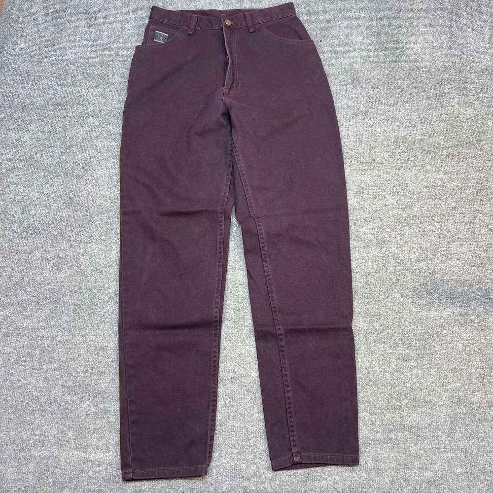 Vintage Wrangler for Women High Rise Tapered Leg Jeans 8x32 Purple Denim